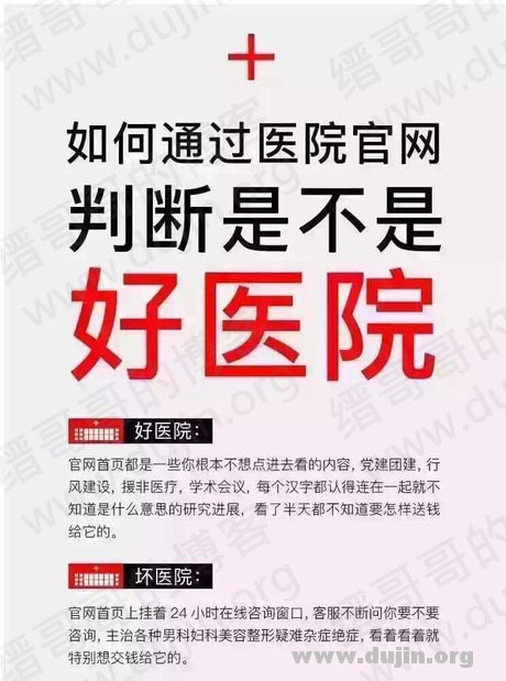 教你如何辨别好医院和坏医院网站