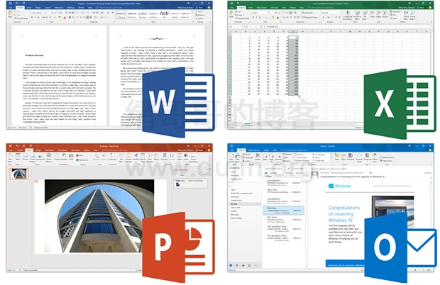 Microsoft Office 2016 四件套Word、Excel、PowerPoint、Outlook缩略图展示! Microsoft Office 2016 四件套Word、Excel、PowerPoint、Outlook缩略图展示!