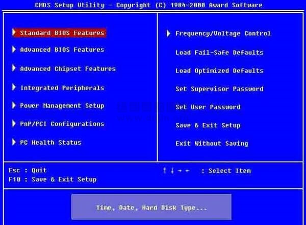 传统 BIOS 界面 传统 BIOS 界面