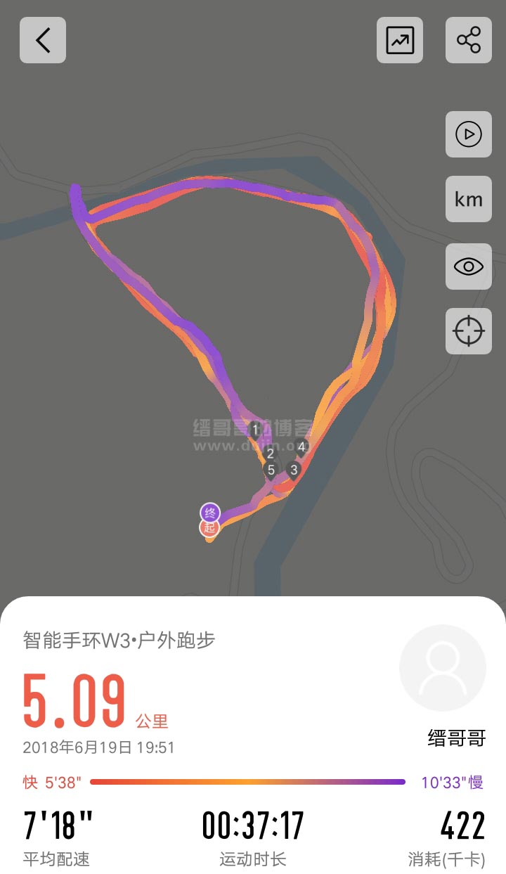 图为斐讯W3运动数据界面,可播放你的运动轨迹,并标记每千米的地点。 图为斐讯W3运动数据界面,可播放你的运动轨迹,并标记每千米的地点。